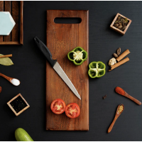 Brown Long Rectangle Wooden Chopping Board with Handle