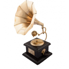 Black and Golden Brass Antique Gramophone musical instrument Decorative Showpiece