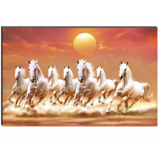 6MM MDF 7 Lucky Running Horses Satin Matt Texture UV Art Painting